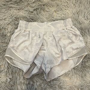 White lululemon hotty hot shorts